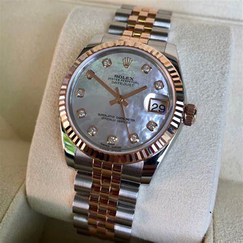 rolex 178271 31mm rose and steel|Rolex datejust 31mm diamond bezel.